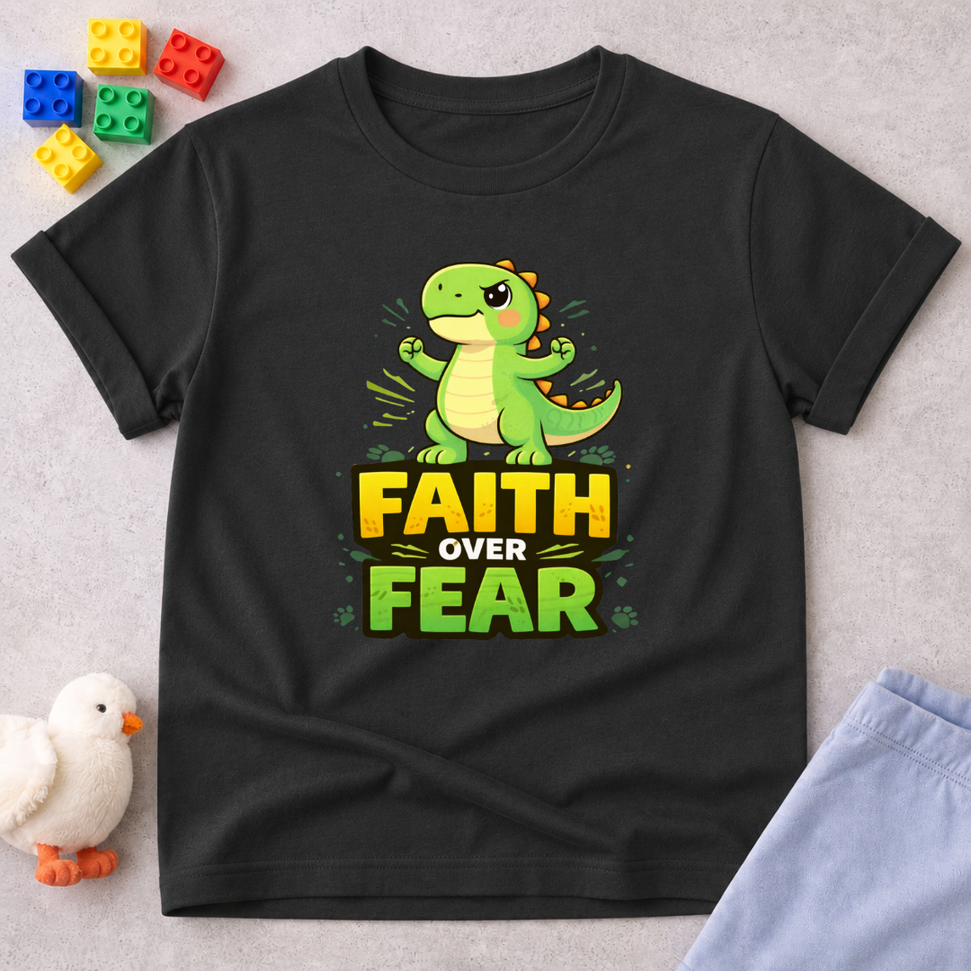 Faith Over Fear Dino Toddler T-shirt