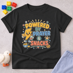 Powered By Prayer And Snacks Toddler T-shirt