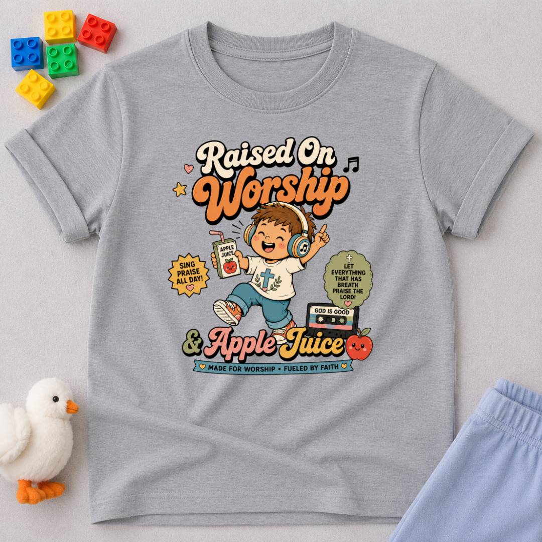 Raised on Worship And Apple Juice Toddler T-shirt