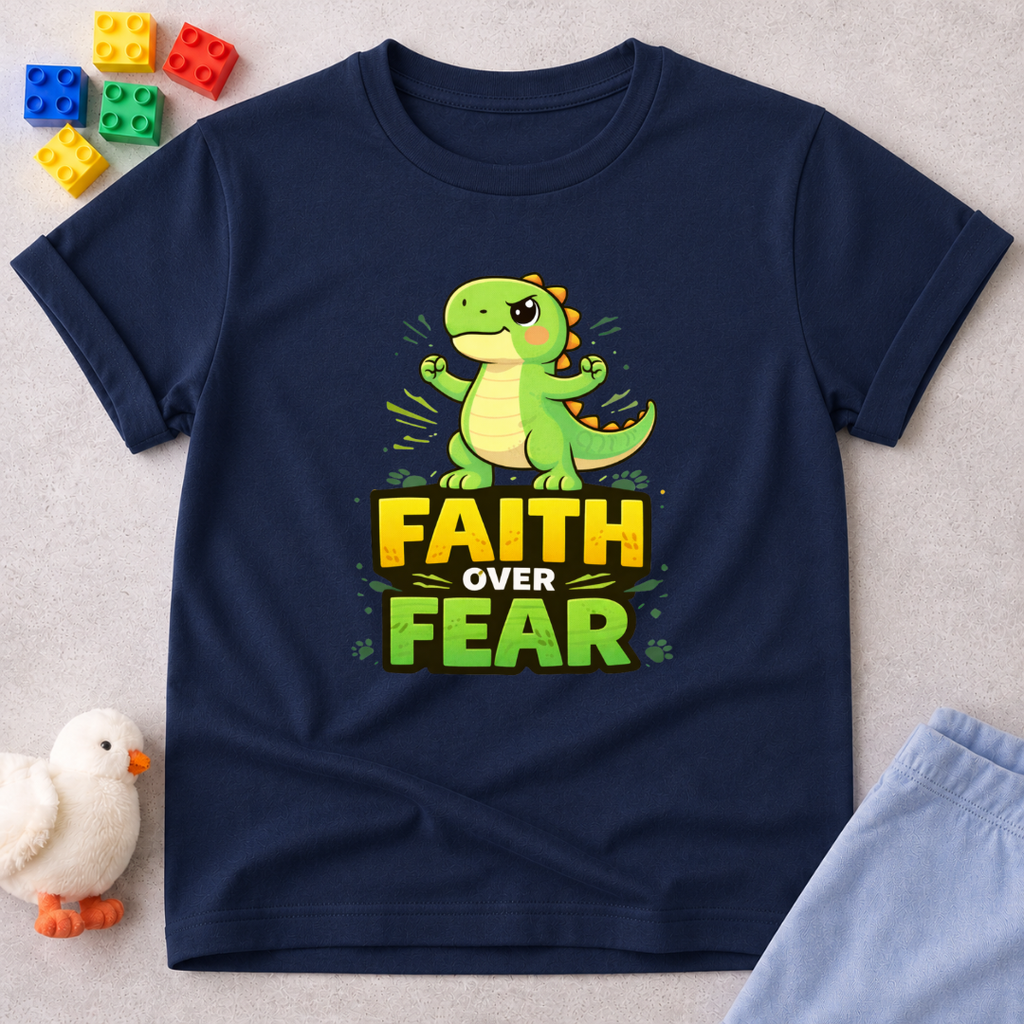 Faith Over Fear Dino Toddler T-shirt