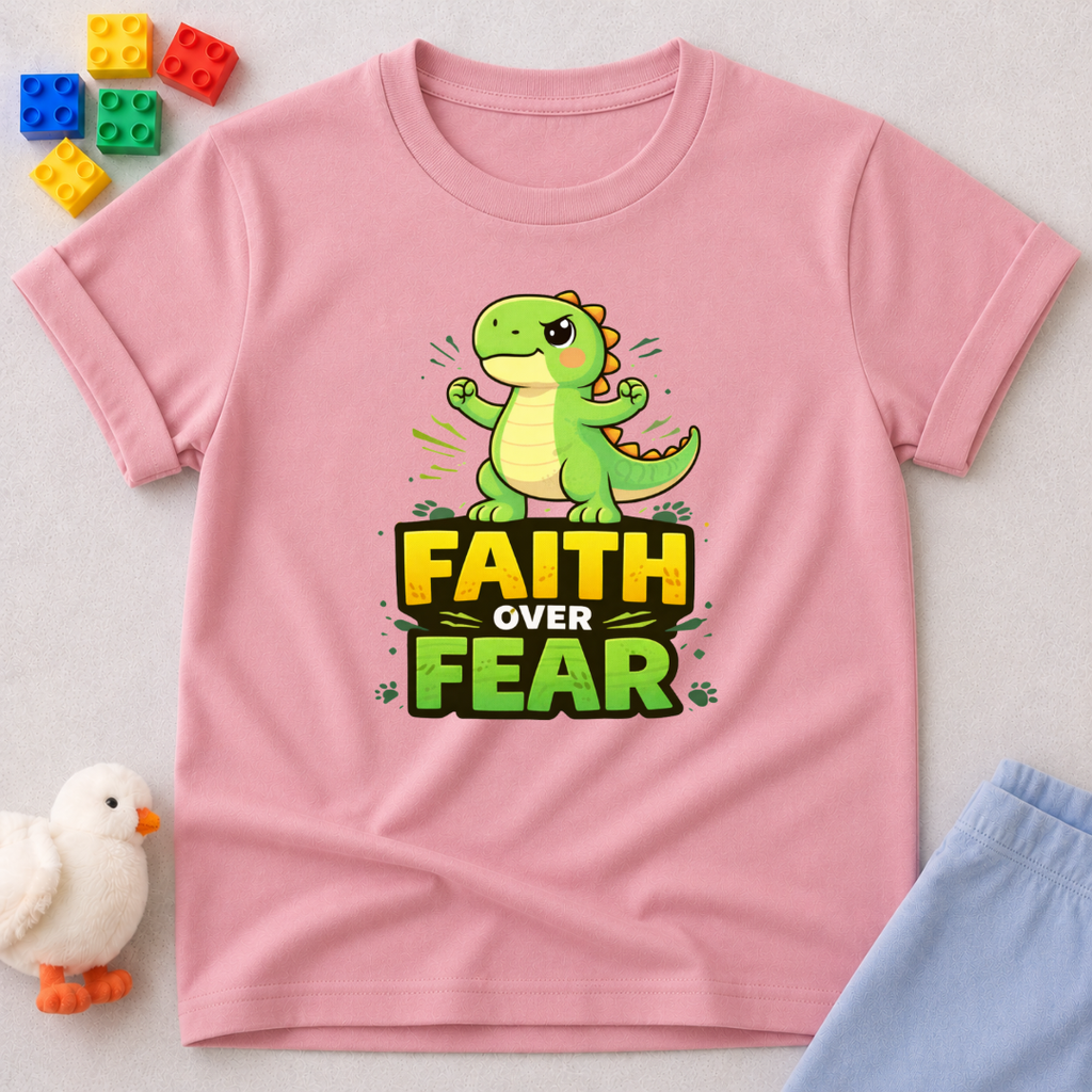 Faith Over Fear Dino Toddler T-shirt