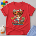 Raised on Worship And Apple Juice Toddler T-shirt
