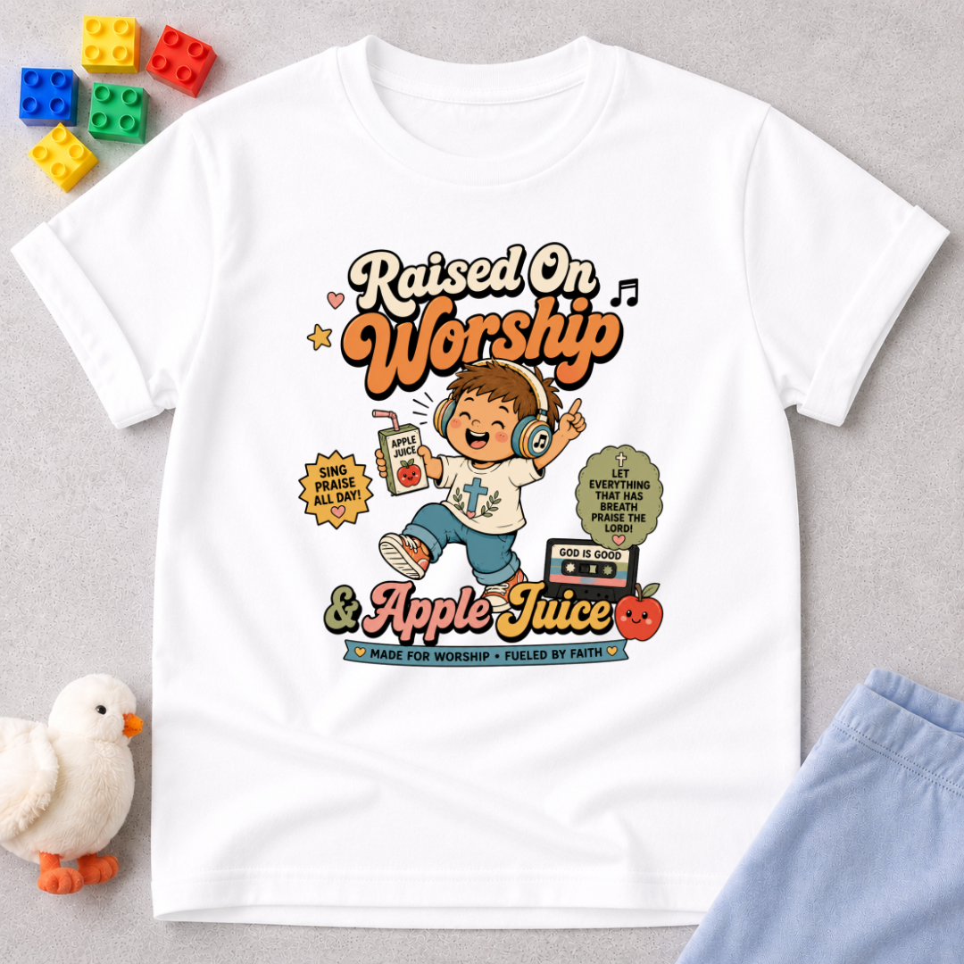 Raised on Worship And Apple Juice Toddler T-shirt