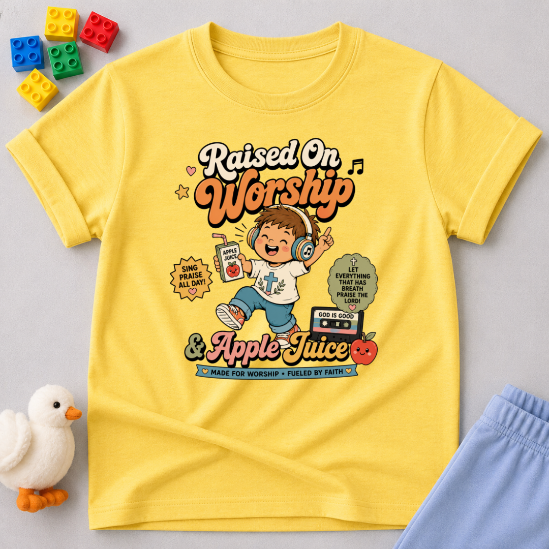 Raised on Worship And Apple Juice Toddler T-shirt