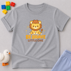 Be Brave Little One Shirt Christian kids shirt in Athletic Heather featuring a cute lion cub and courage-themed faith design
