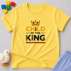 Child of the King Classic Shirt Christian kids shirt in Yellow featuring crown artwork and faith-inspired typography