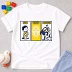 Courage Through Christ Christian kids shirt in White featuring prayer believe overcome Christian character design