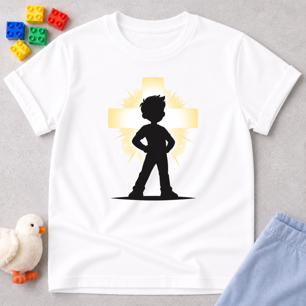 Let Your Light Shine Christian kids shirt in White inspired by Matthew 5:16