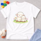Little Lamb of God Shirt Christian kids shirt in White featuring an adorable lamb and faith-inspired design