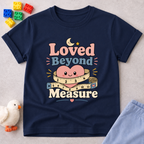 Loved Beyond Measure Shirt Christian kids shirt in navy featuring a faith-inspired loved beyond measure design
