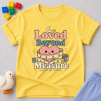 Loved Beyond Measure Shirt Christian kids shirt in yellow featuring a faith-inspired loved beyond measure design

